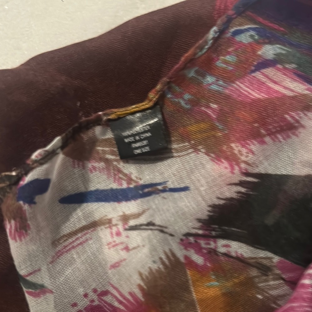 Colorful Abstract Print Scarf/Wrap - Picture 8 of 10